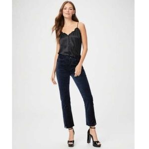 PAIGE midnight blue velvet cropped jeans